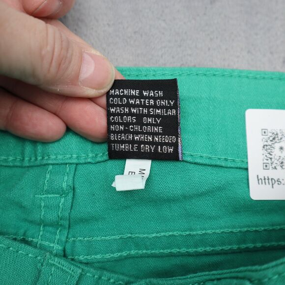 E Line Pants Womens 5 Green Flat Front Button Pocket Mid Rise Straight Jeans - Picture 6 of 16